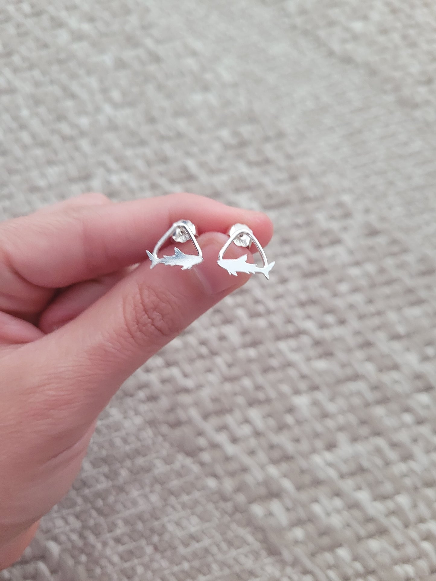 Geometric Shark Studs