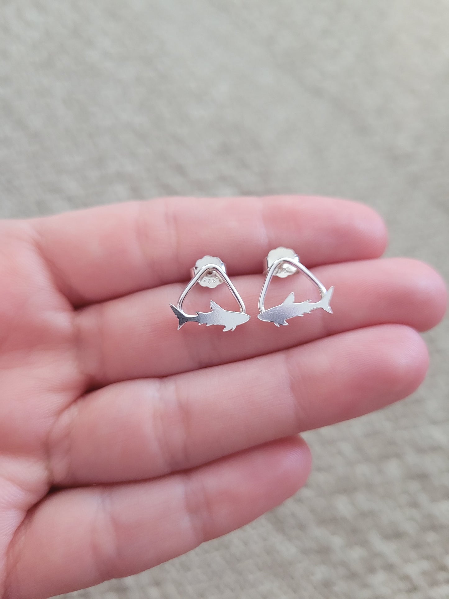 Geometric Shark Studs