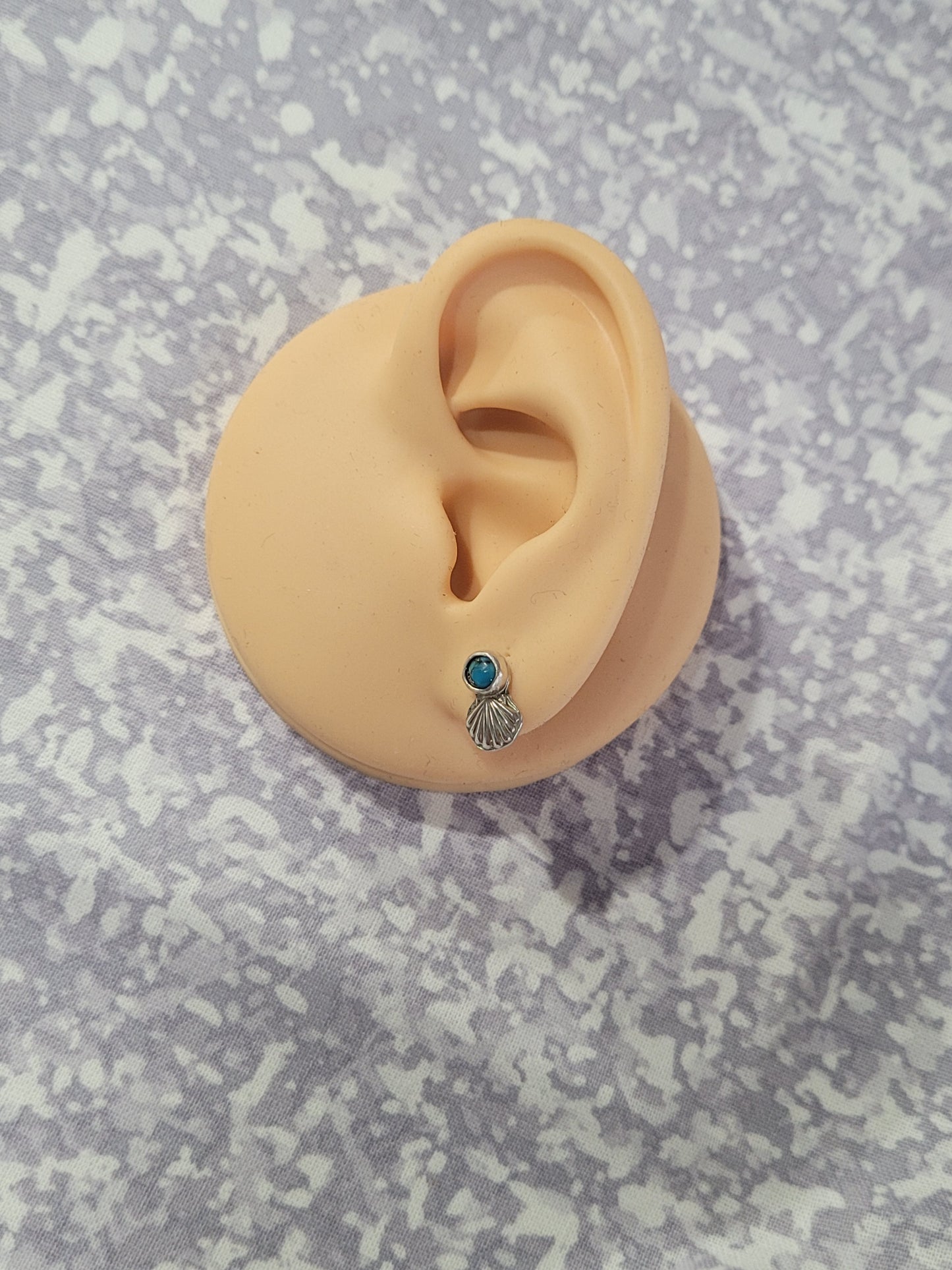 Copper Turquoise and Shell Studs