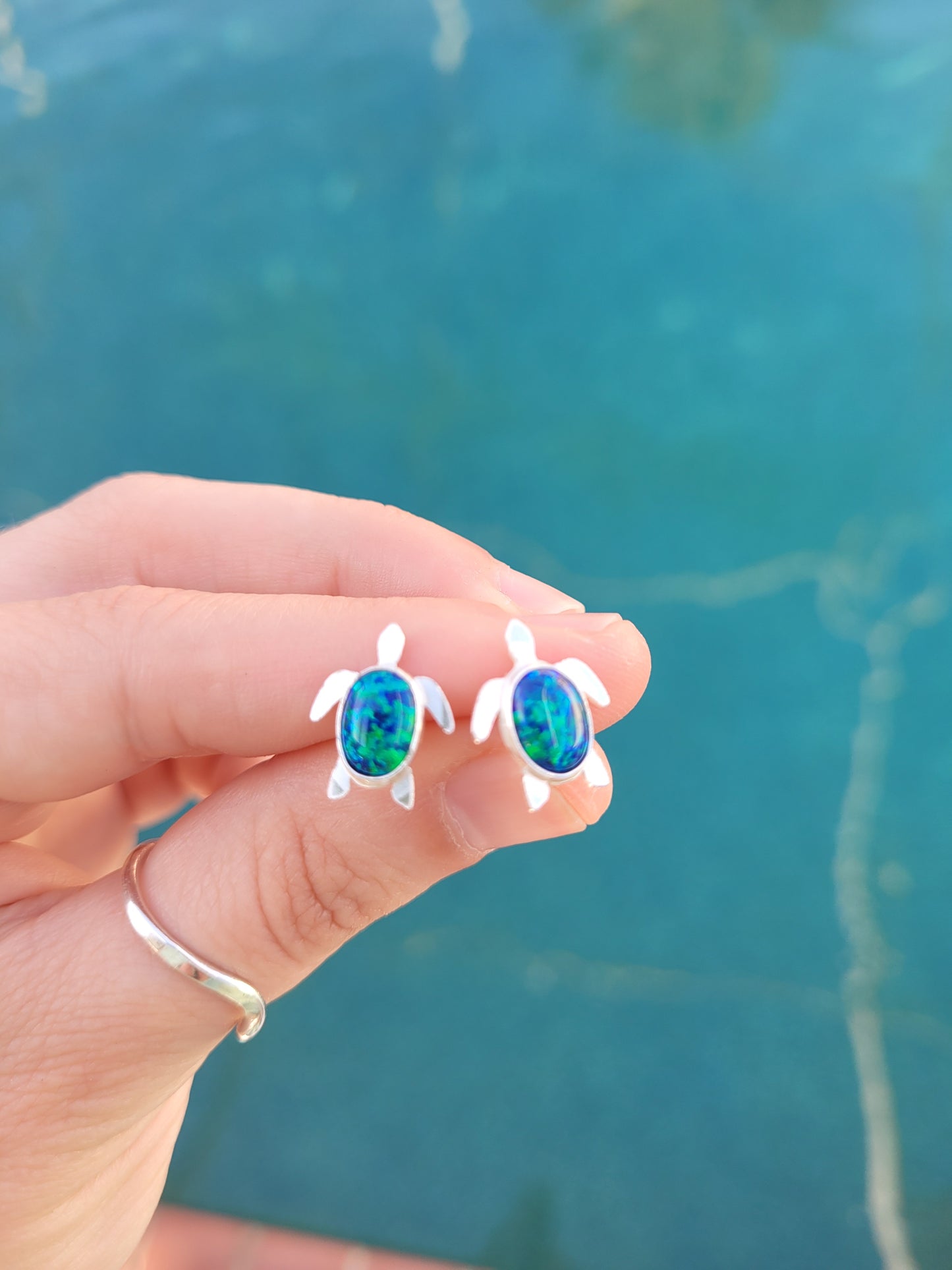 Turtle Opal Studs