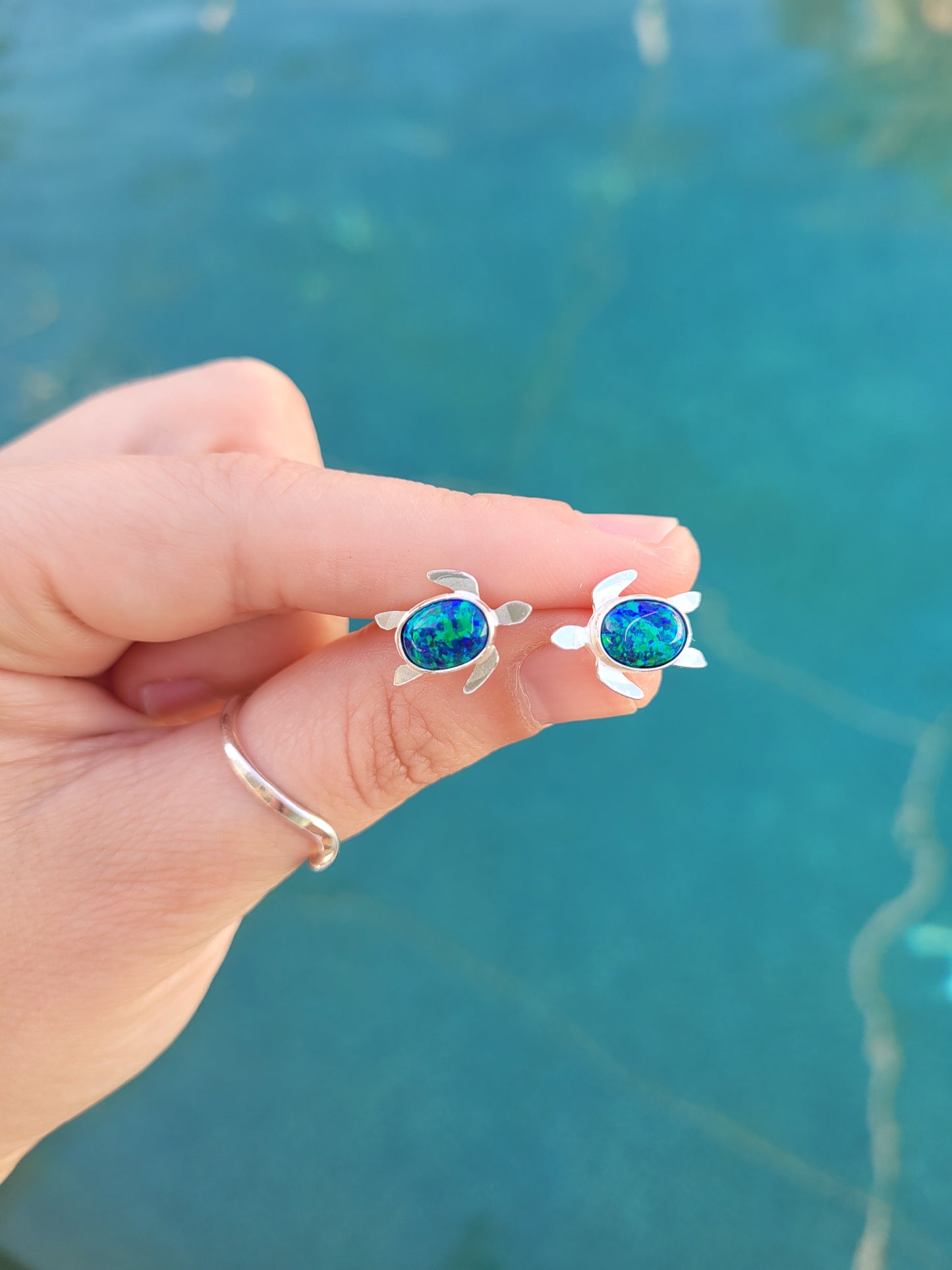 Turtle Opal Studs