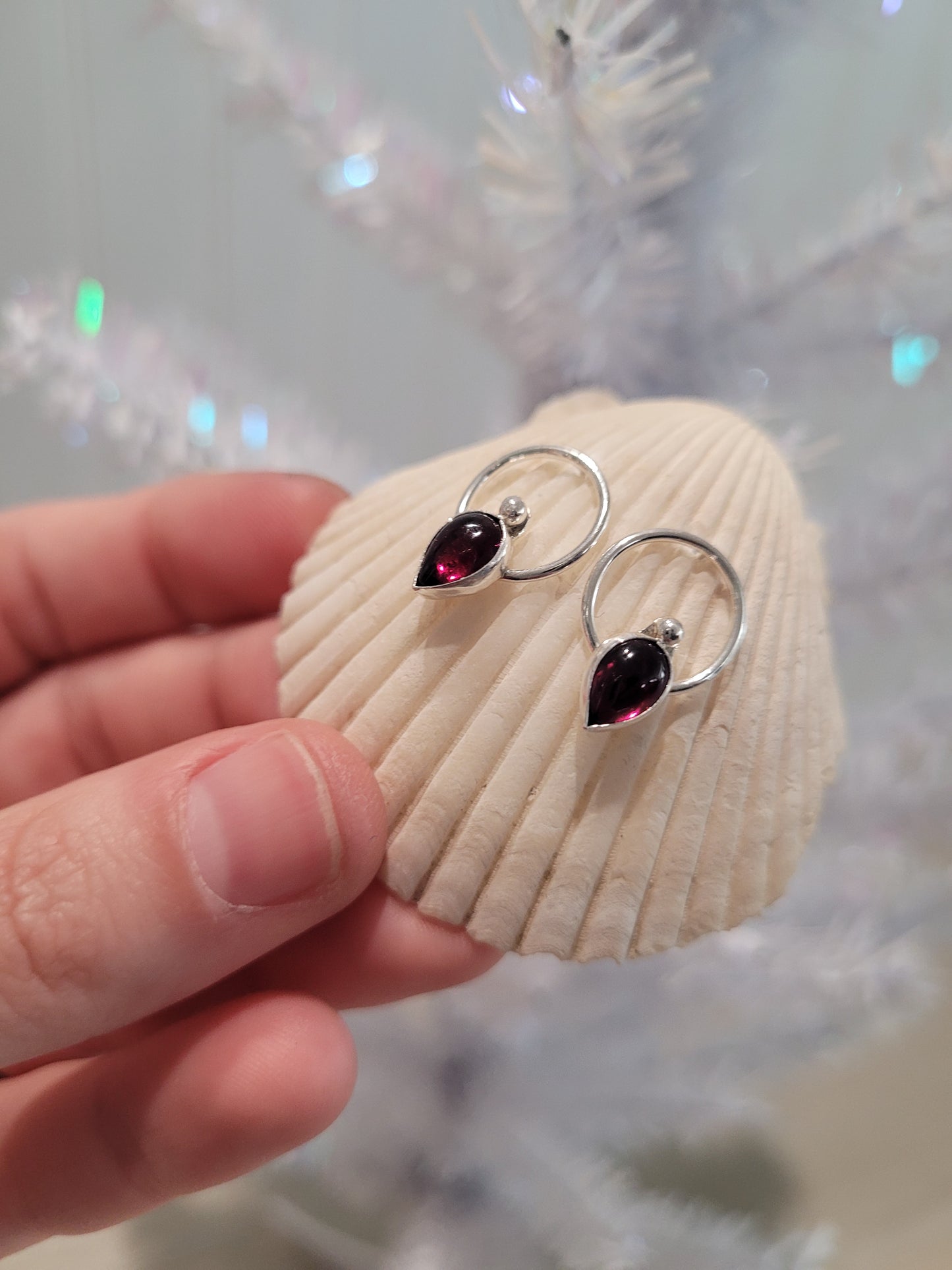 Garnet studs
