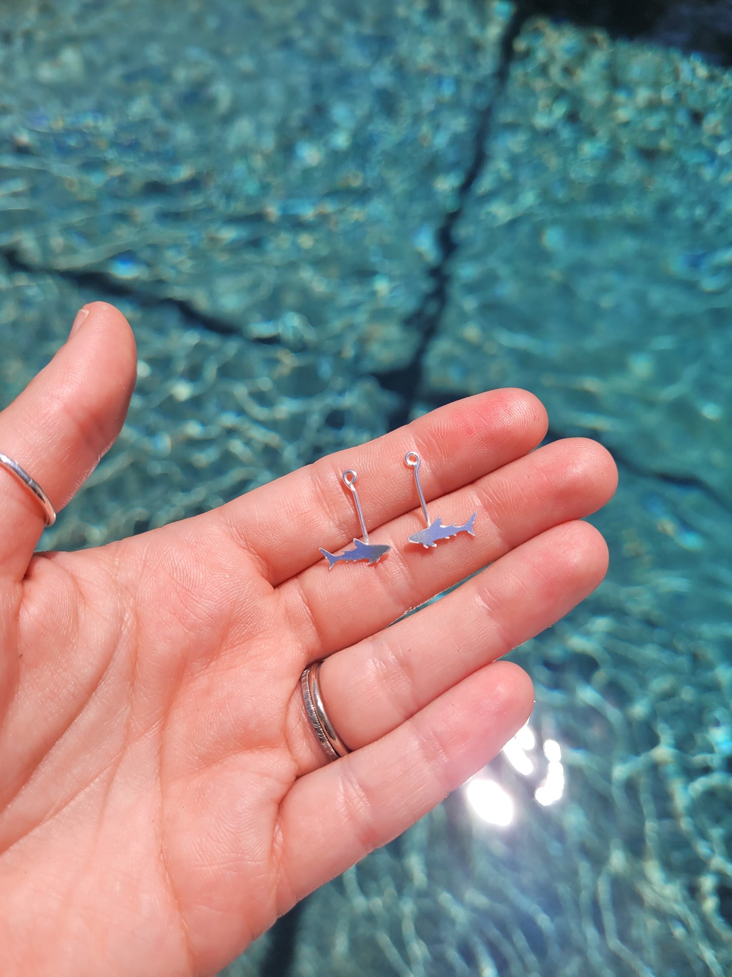 Sapphire Studs with Shark Ear Jacket