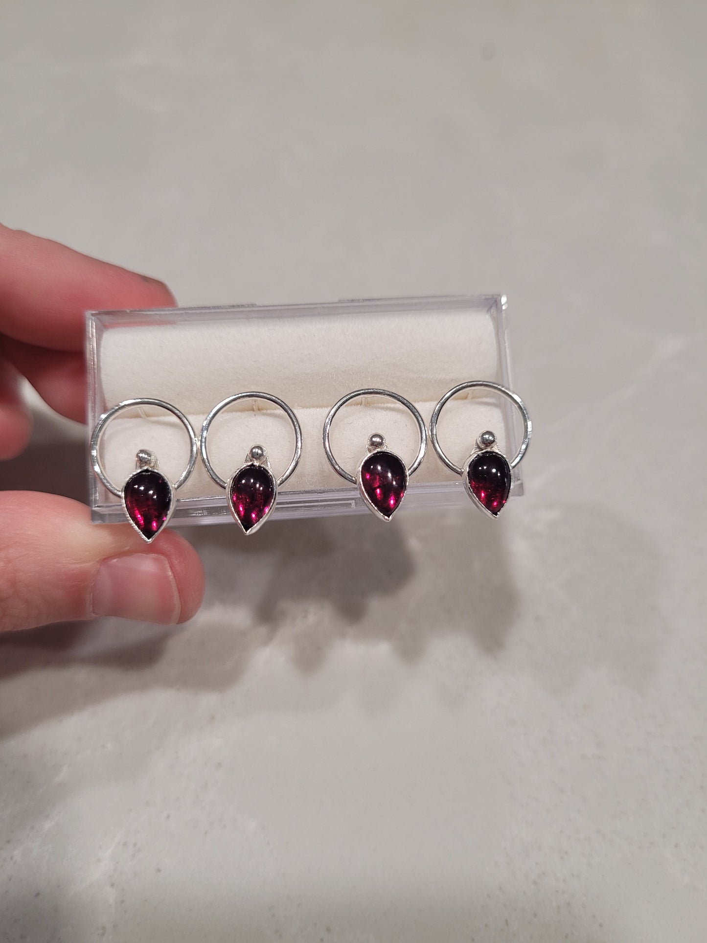 Garnet studs
