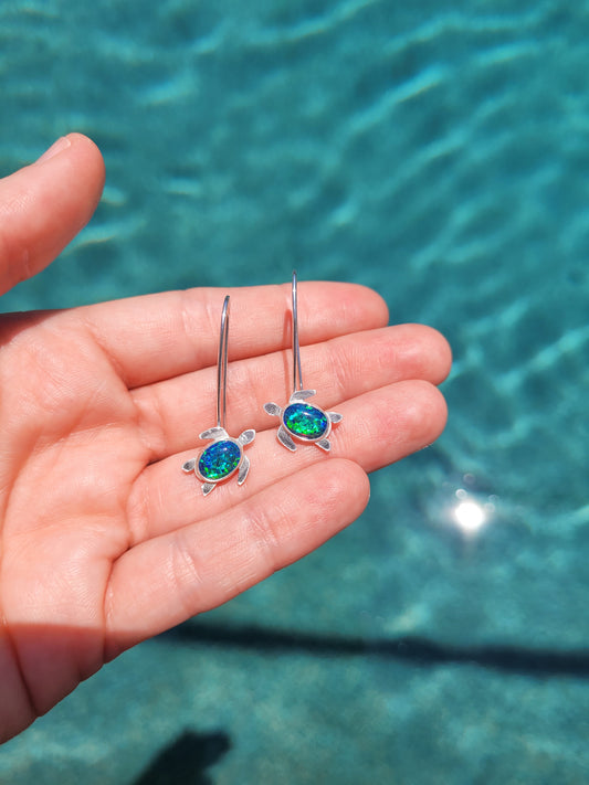Opal Turtle dangles
