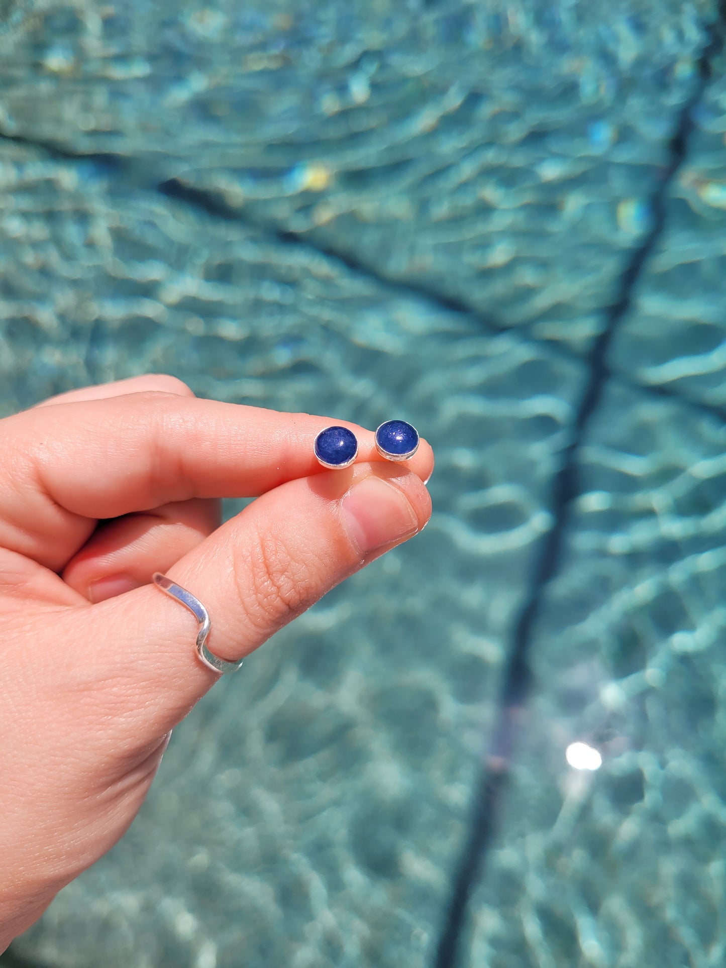 Sapphire Studs with Shark Ear Jacket