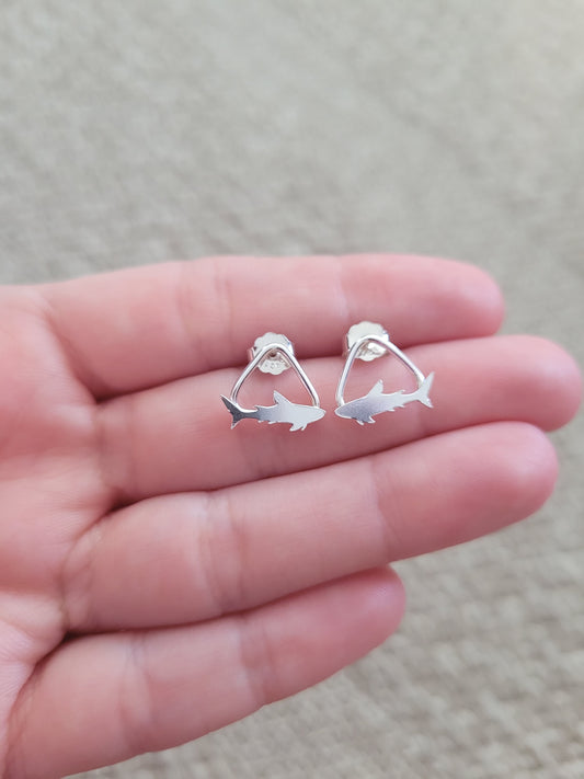 Geometric Shark Studs