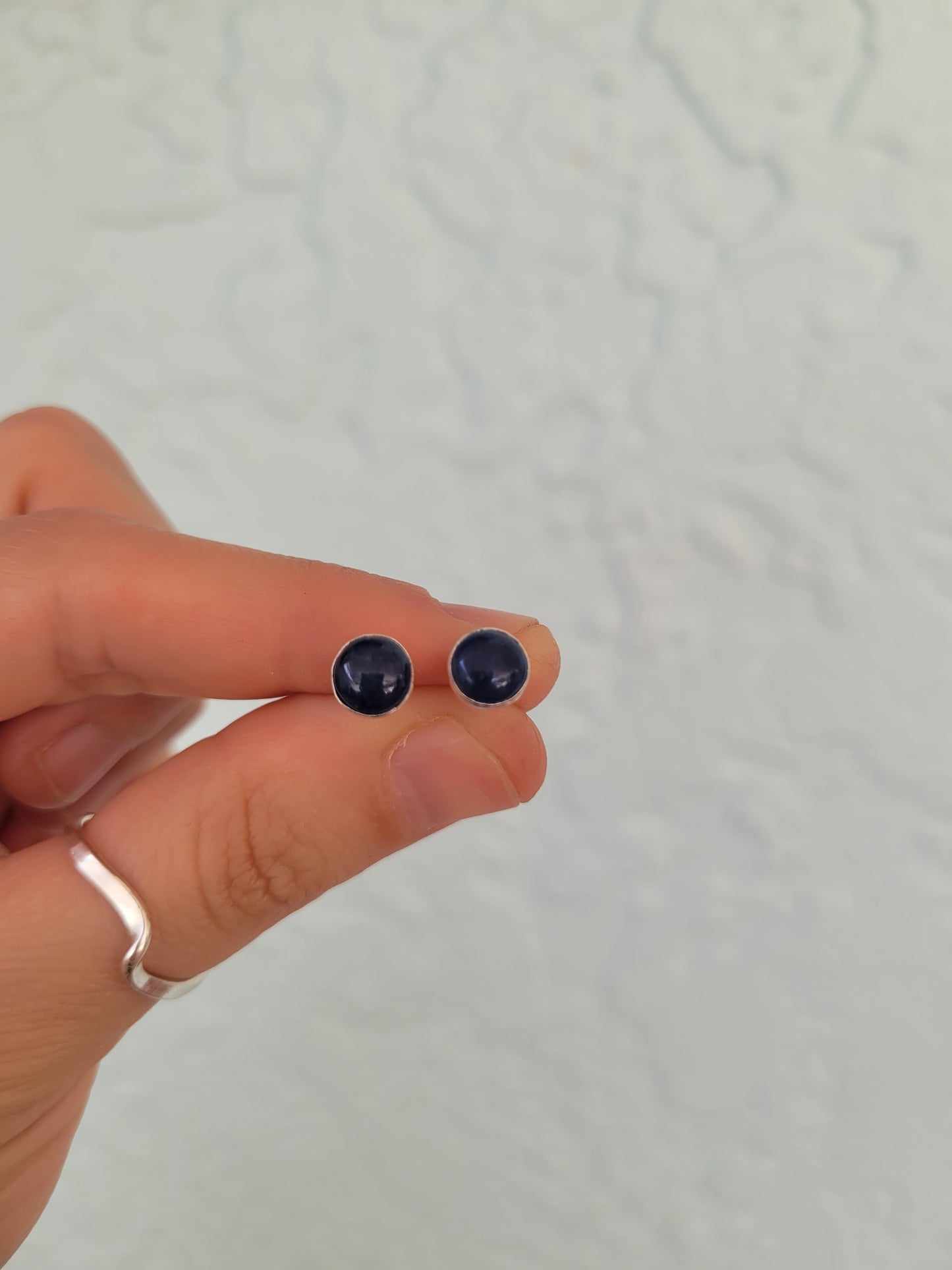 Sapphire Studs with Shark Ear Jacket